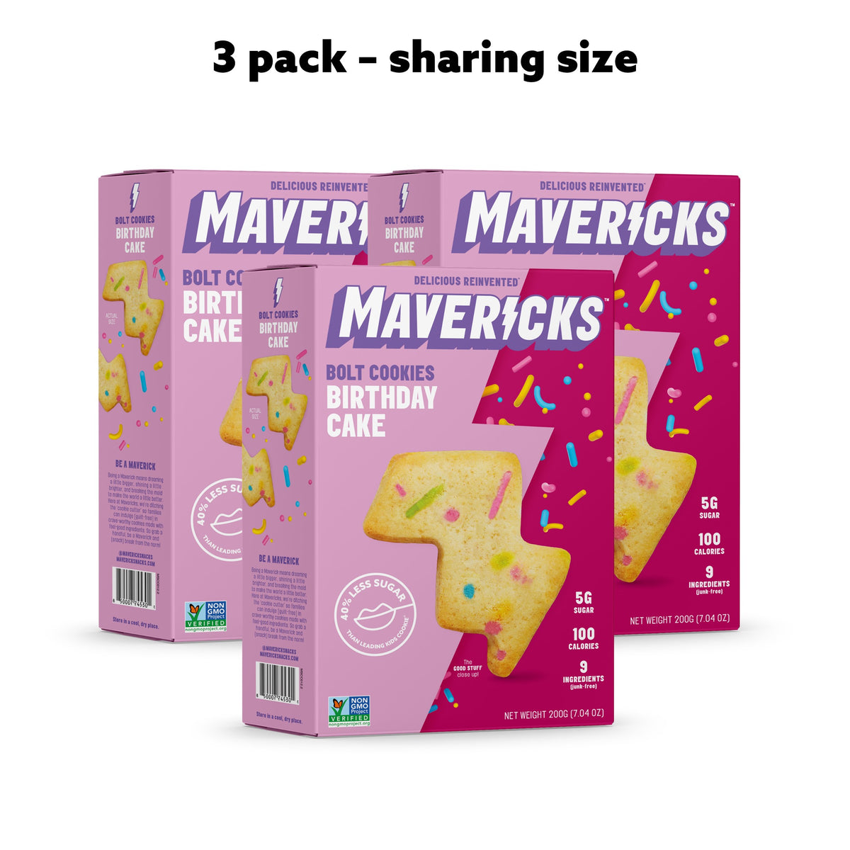 Mavericks Snacks - Birthday Cake Bolt Cookies